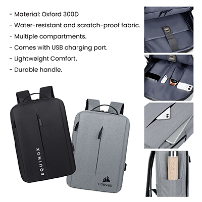 15.6" WAYU Laptop Backpack with External USB Port